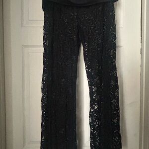 Kenneth Cole Reaction Black Lace Wide-Leg Pants